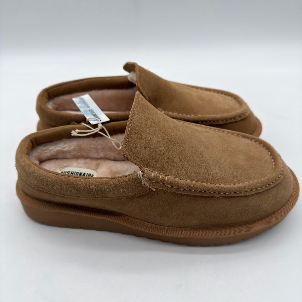 CushionAire Men's Cozy Suede Leather Chestnut Comfort Casual Slipper Moccasin 9
